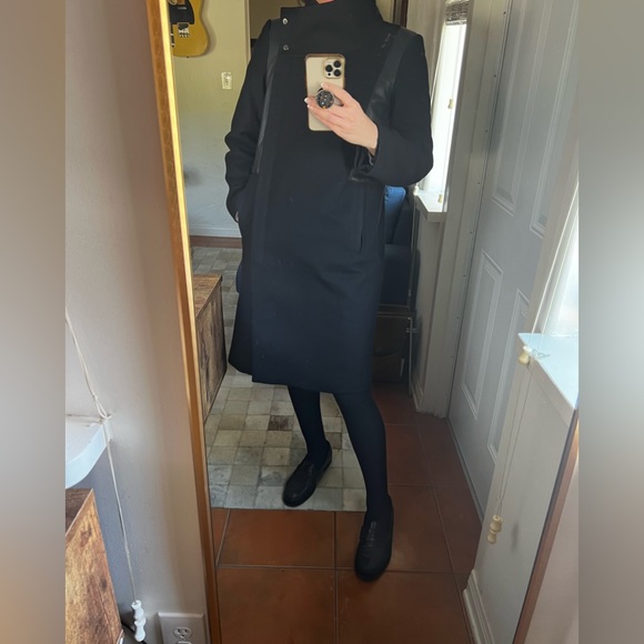 HELMUT LANG Wool coat with partial fur lining - Picture 3 of 7